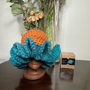 Crochet ruffled hat